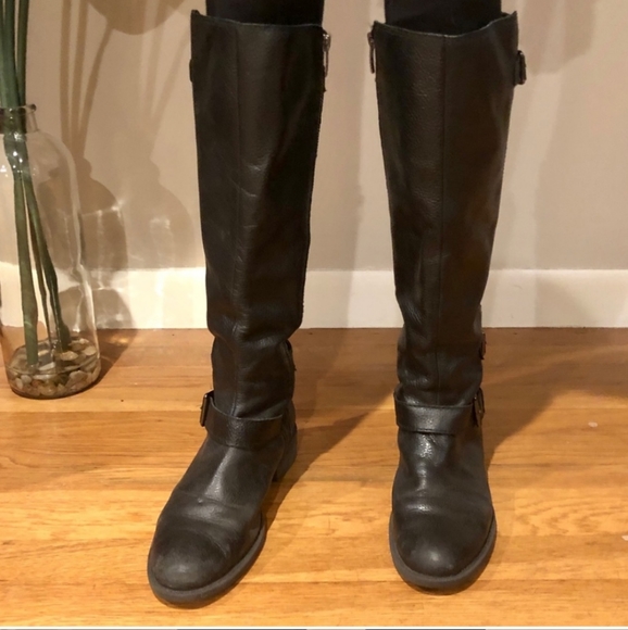 Enzo Angiolini Black Tall Leather Boots - Picture 2 of 5